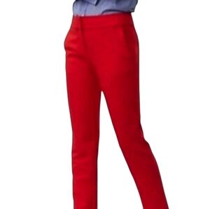 NEW LOFT 10 Marisa Cropped Straight Leg Pants In Tomato Red